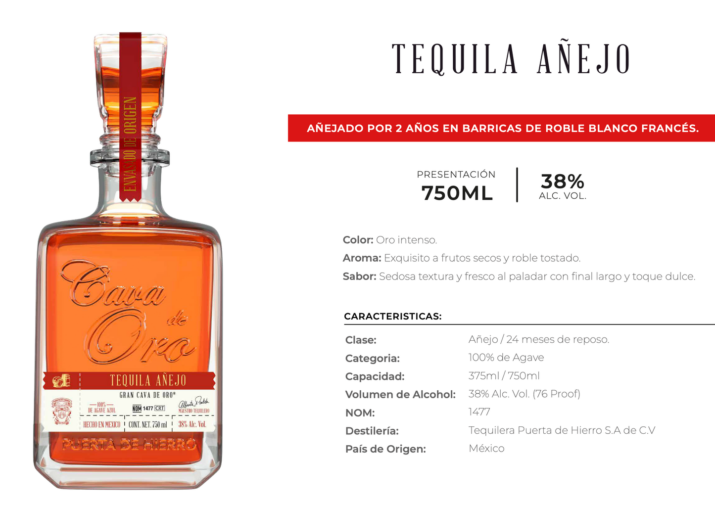 Tequila Cava de Oro - Añejo
