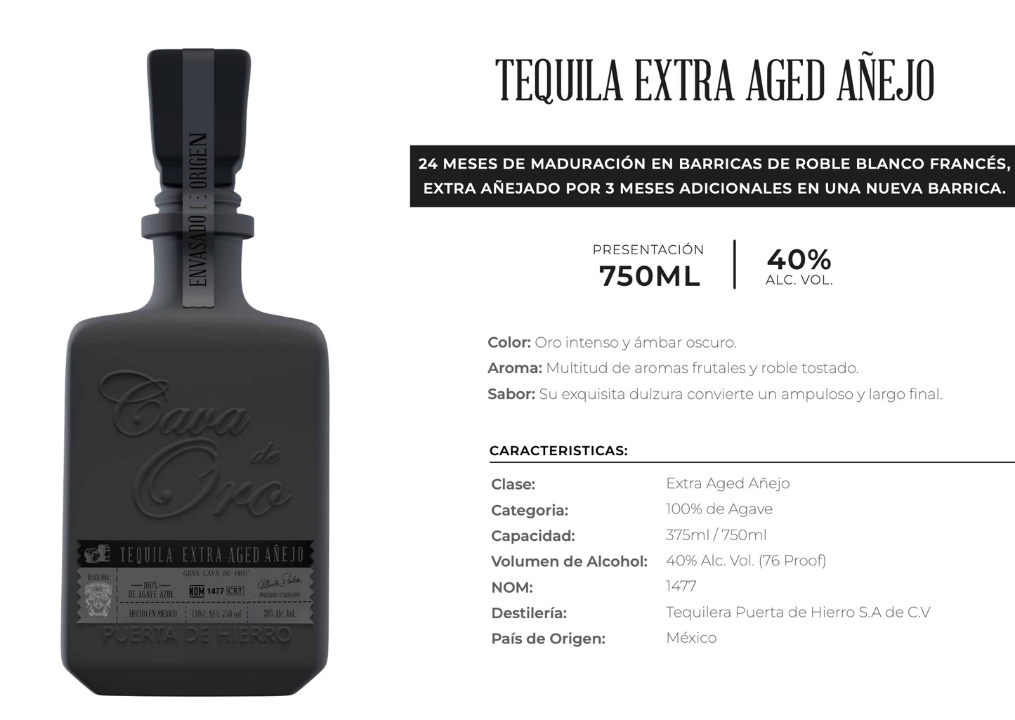Tequila Cava de Oro Extra Aged Añejo