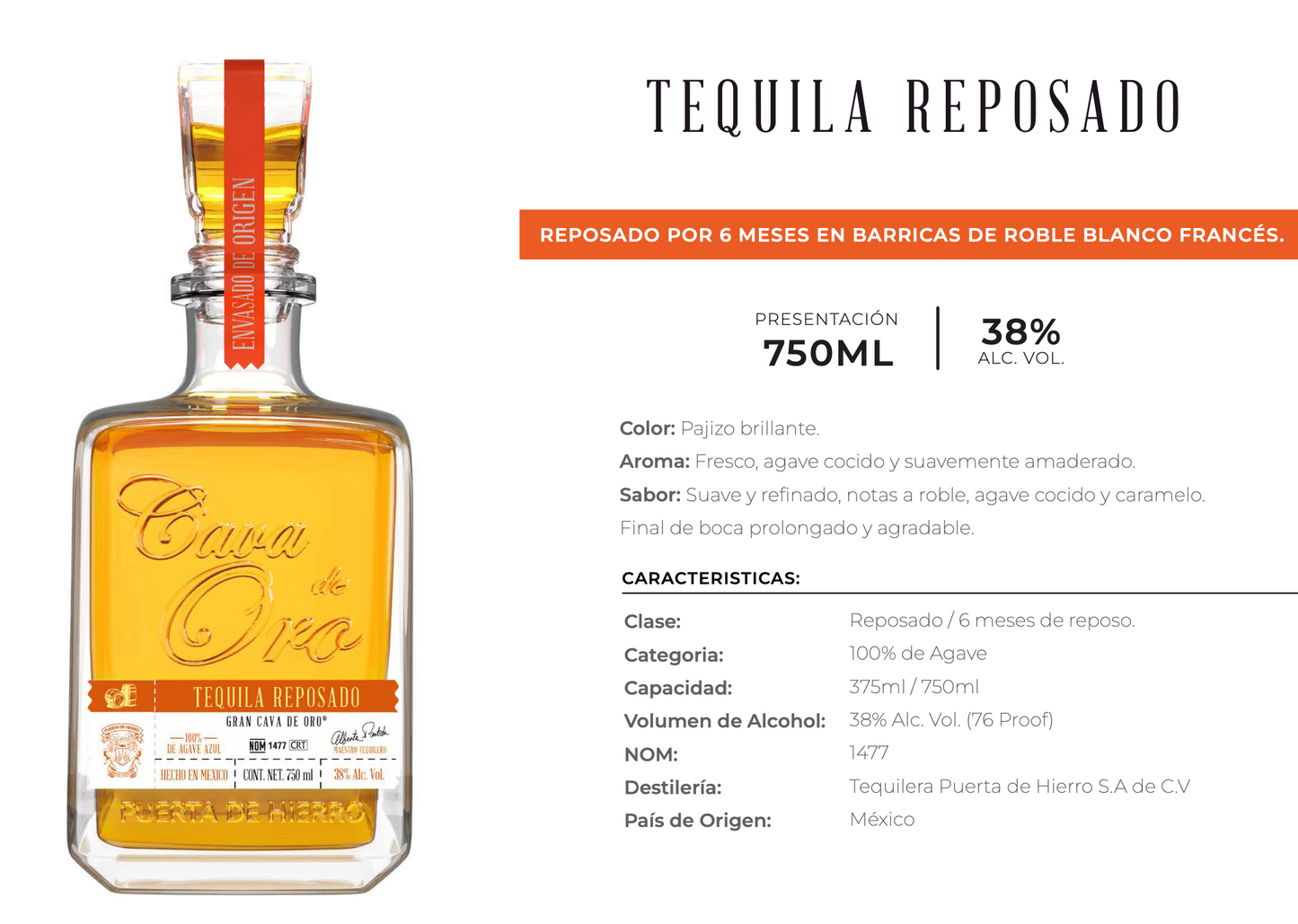 Tequila Cava de Oro - Reposado
